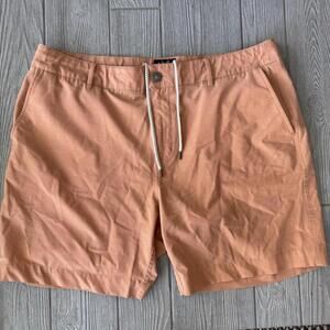Faherty All Day Shorts Mens 36 Orange Casual Drawstring Pockets Performance 6”